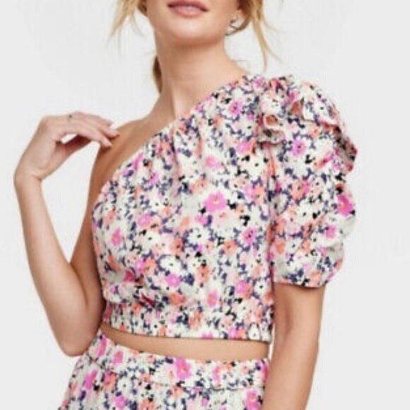 Universal Thread One Shoulder Floral Top - Picture 1 of 1